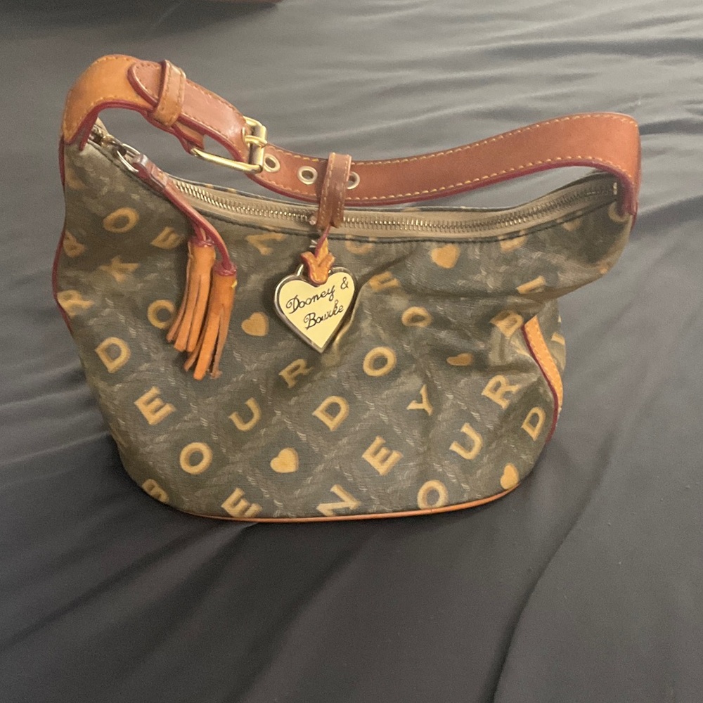Dooney & Bourke Brown and Tan  Logo Hobo Women's Bag